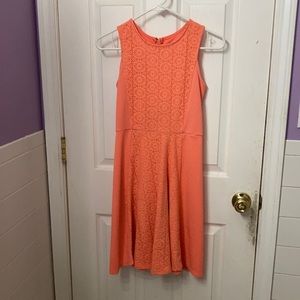 Kids formal lace dress in coral
